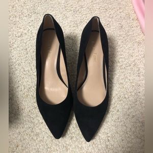 Black suede heels